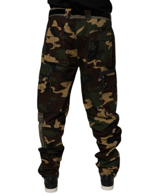 Dolce & Gabbana Mehrfarbige Patchwork-Cargo-Hose im Tarnmuster