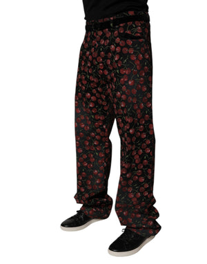 Dolce & Gabbana Schwarze Kirsche Baumwolle Gerade Männer Denim Jeans