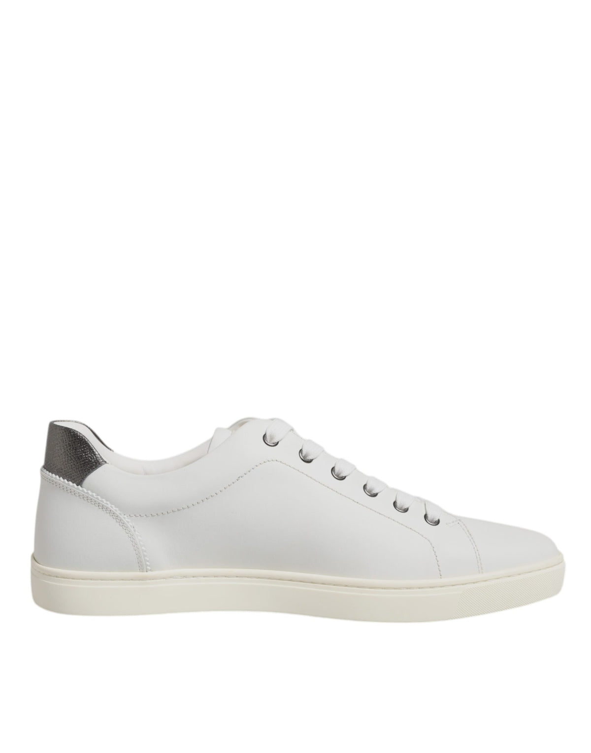 Dolce & Gabbana Weiße Leder-Sneaker mit Herz-Applikation