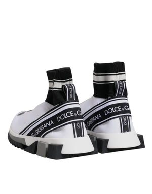 Dolce & Gabbana Weiß Schwarz Sorrento Socken Sneakers Schuhe