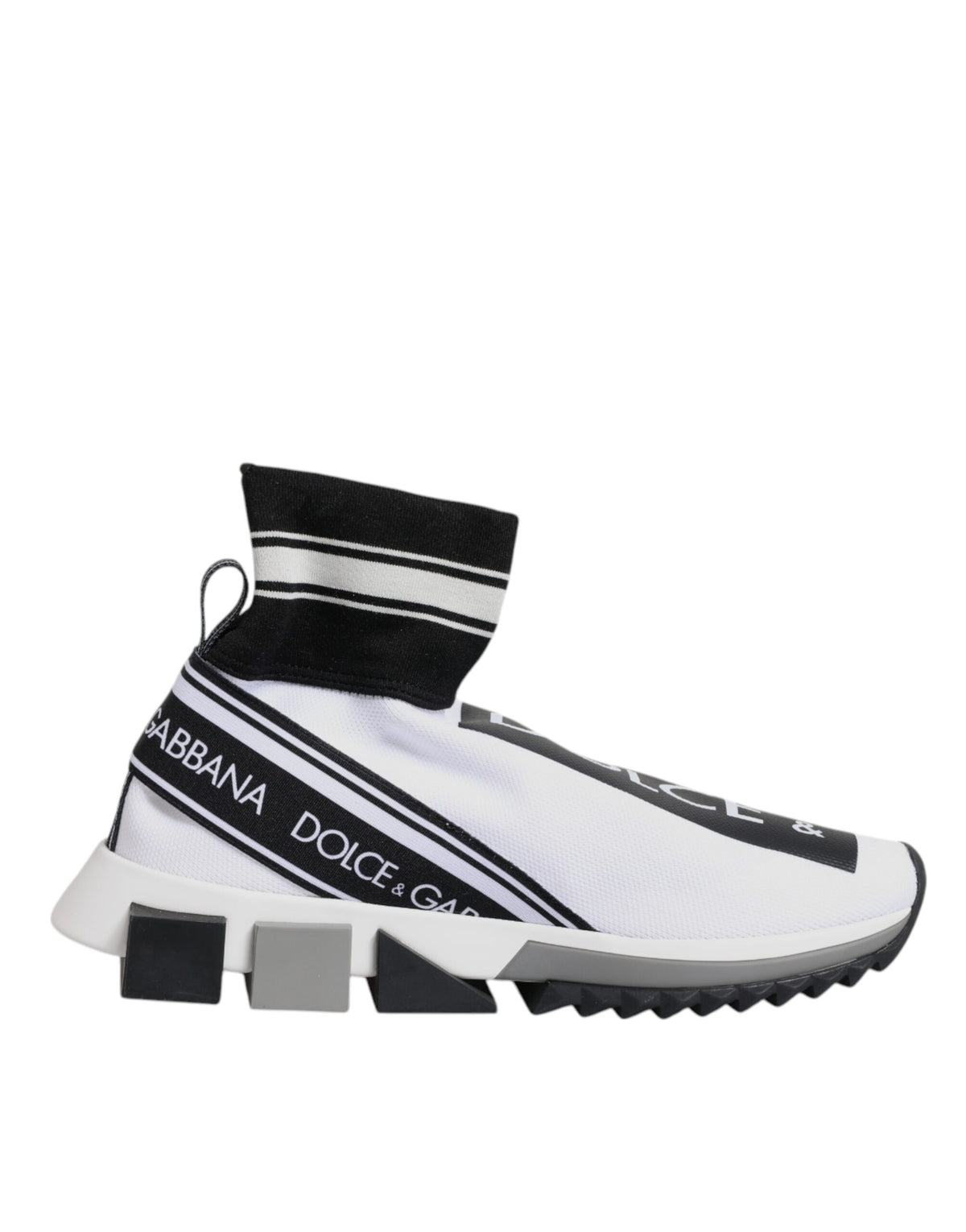 Dolce & Gabbana Weiß Schwarz Sorrento Socken Sneakers Schuhe