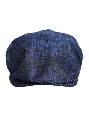 Dolce & Gabbana Blauer Baumwoll-Stretch Newsboy-Hut
