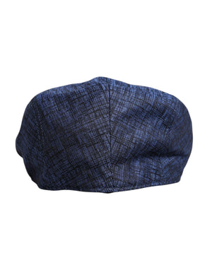 Dolce & Gabbana Blauer Baumwoll-Stretch Newsboy-Hut