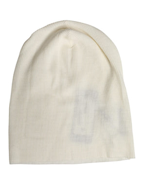 Dolce & Gabbana Beige Wollmischung gestrickte Beanie-Mütze