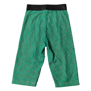 Dolce & Gabbana Grüne Logo-Monogramm-Kurzstrumpfhose Unterwäsche