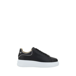 Philipp Plein Schwarze Bos Taurus Kalbsleder Low-Top-Sneaker