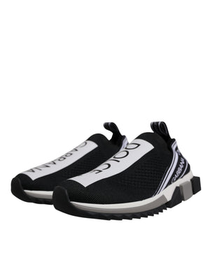 Dolce & Gabbana Schwarz Weiß Slip On Sorrento Sneakers Schuhe