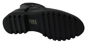 Ovyé Schwarz Leder Reißverschluss Stiefeletten Schuhe