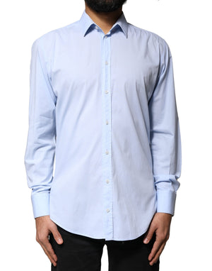 Dolce & Gabbana Hellblaues Hemd aus Baumwolle MARTINI Formal Dress Shirt