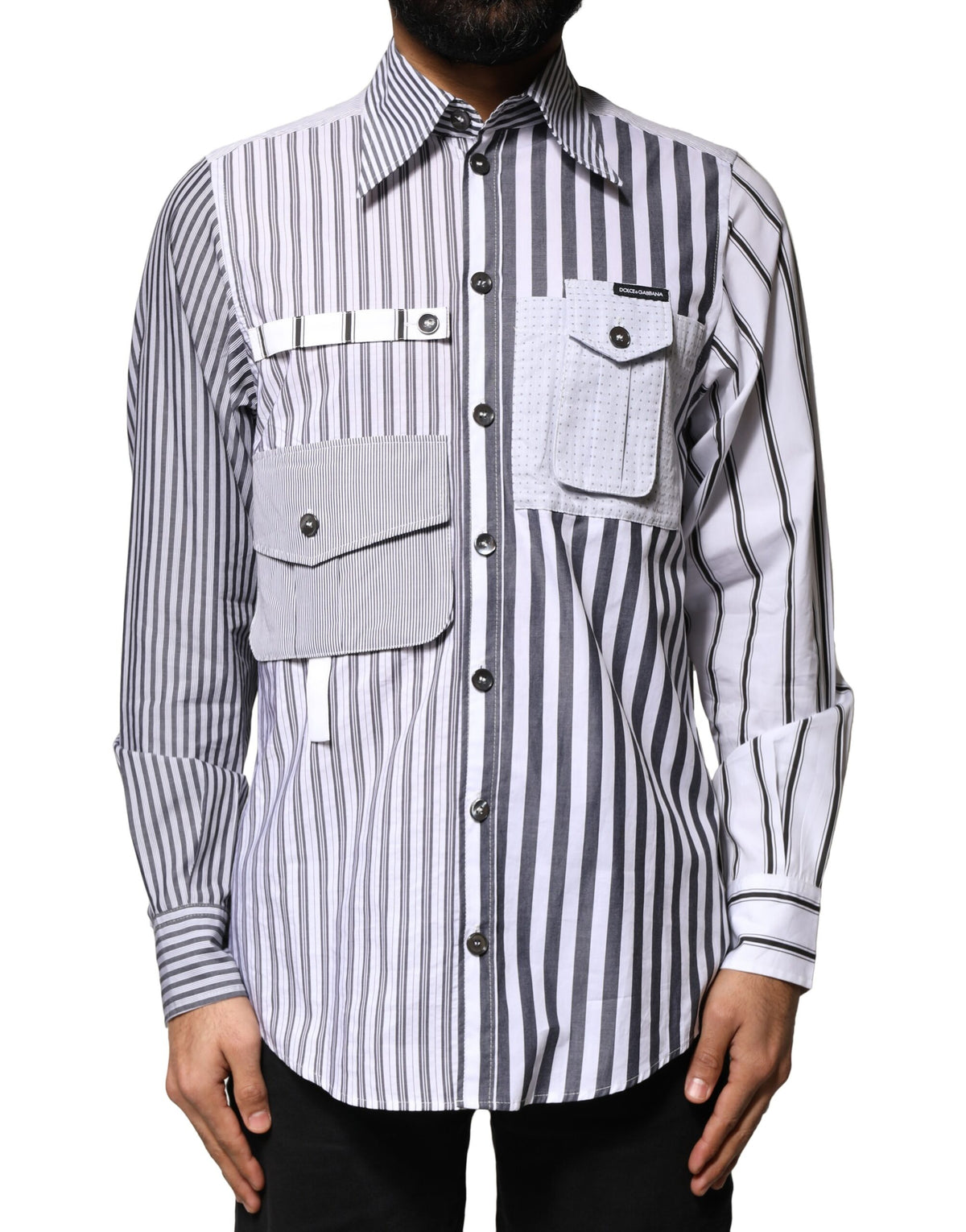 Dolce & Gabbana Mehrfarbig gestreiftes Button Down Freizeithemd