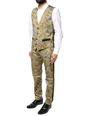 Dolce & Gabbana Multicolor Camouflage SICILIA 3 Stück Anzug