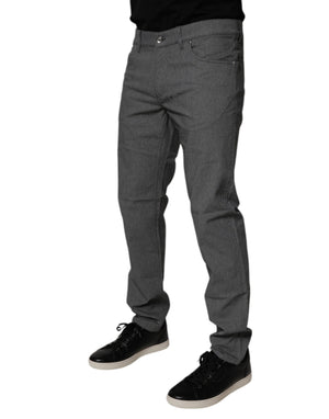 Dolce & Gabbana Graue Baumwoll-Stretch-Skinny-Denim-Jeans