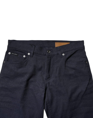 Dolce & Gabbana Dunkelblaue Baumwoll-Stretch-Skinny-Denim-Jeans