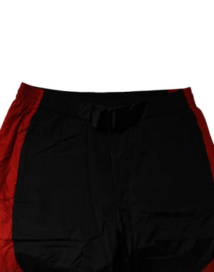 Dolce & Gabbana Schwarz-Rot-Leopard-Jogger-Sweatpants-Hose