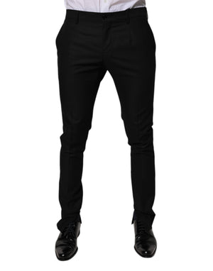 Dolce & Gabbana Schwarz Schurwolle HerrenSkinny Kleid Formal Hosen