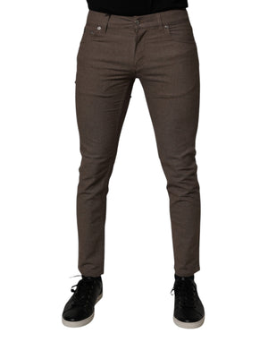 Dolce & Gabbana Braune Baumwoll-Stretch-Chinohose