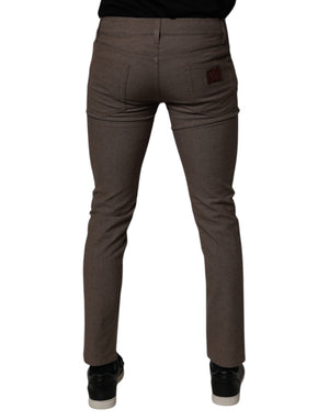 Dolce & Gabbana Braune Baumwoll-Stretch-Chinohose