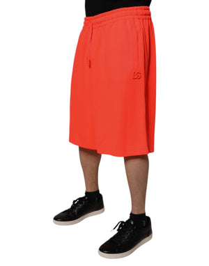 Dolce & Gabbana Rote Bermudashorts aus Polyester mit mittlerer Taille für Männer