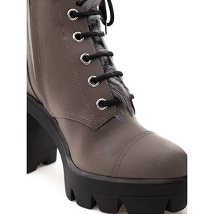 Giuseppe Zanotti Beigefarbene Schnürstiefel aus Öko-Leder