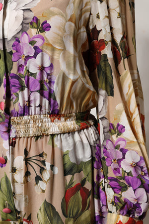 Dolce & Gabbana Multicolor Floral Weites Bein Jumpsuit Kleid
