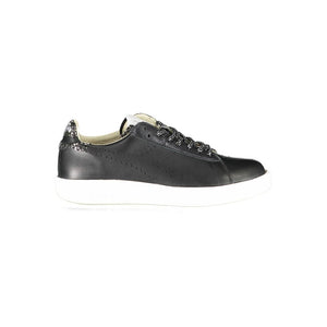 Diadora Schwarzer Sneaker aus echtem Leder