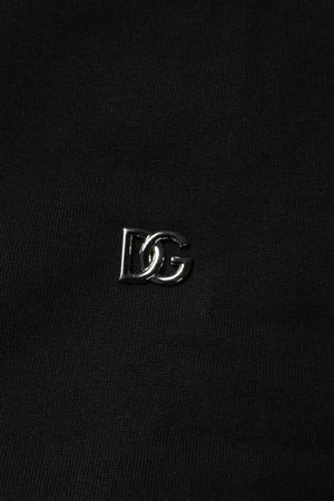 Dolce & Gabbana Schwarzer Baumwoll-Rundhals-Sweatshirt