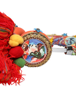 Dolce & Gabbana Multicolor Whimsical Tasseled Crystal Headset Kopfhörer