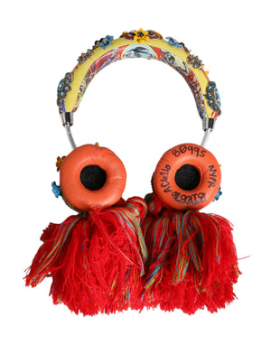 Dolce & Gabbana Multicolor Whimsical Tasseled Crystal Headset Kopfhörer
