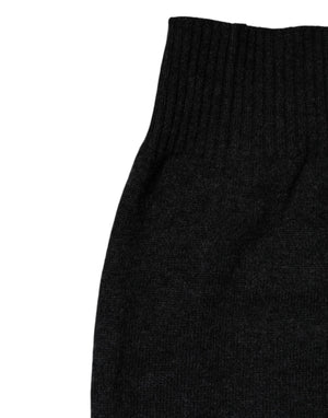 Dolce & Gabbana Schwarzer Kaschmir Strick-Halswärmer Foulard-Schal