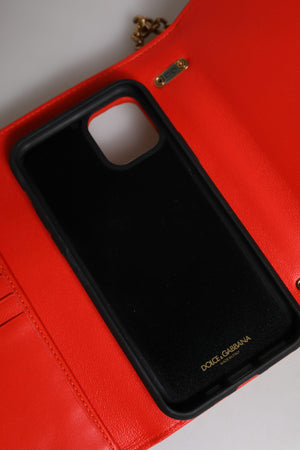 Dolce & Gabbana Rote gesteppte Devotion Crossbody Kette Telefon Hülle Tasche