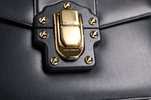 Dolce & Gabbana Schwarze Schulterriemen-Tasche aus Kalbsleder