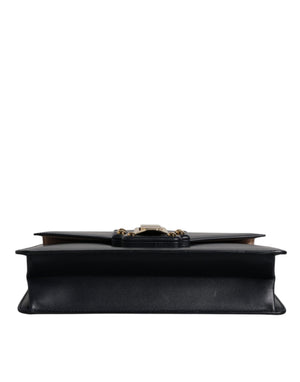 Dolce & Gabbana Schwarze Schulterriemen-Tasche aus Kalbsleder
