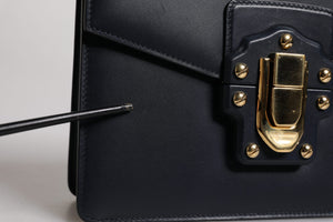 Dolce & Gabbana Schwarze Schulterriemen-Tasche aus Kalbsleder