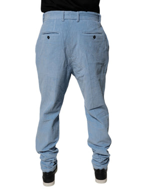 Dolce & Gabbana Hellblaue Kord-Baumwoll-Skinny-Denim-Jeans
