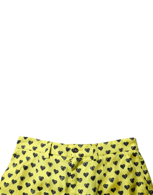 Dolce & Gabbana Grüne Bermudashorts mit Herz aus Seide