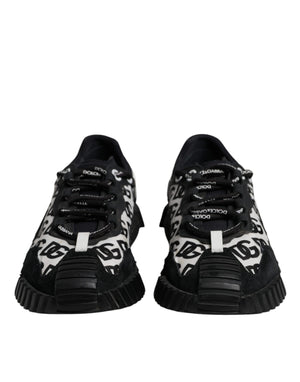 Dolce & Gabbana Schwarze NS1 Low-Top-Sneaker mit Logo-Schnürung