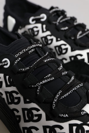 Dolce & Gabbana Schwarze NS1 Low-Top-Sneaker mit Logo-Schnürung