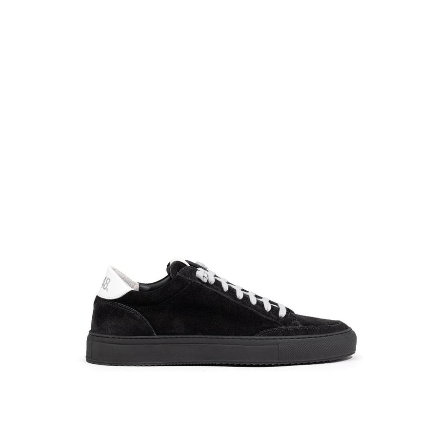 P448 Schwarze Wildleder-Sneaker im Athletic-Stil