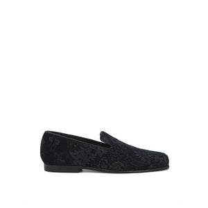 Etro Blaue Loafer aus Leder zum Hineinschlüpfen