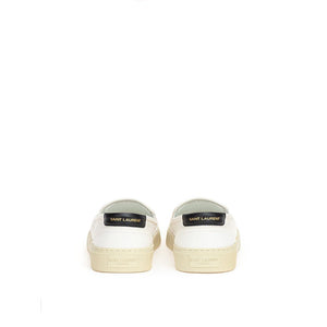 Saint Laurent Weiße Low-Top-Sneaker aus Baumwolle