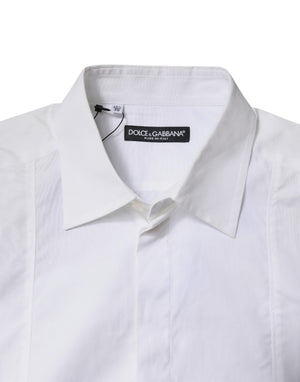 Dolce & Gabbana Weißes Baumwollhemd mit Kragen Formales Hemd