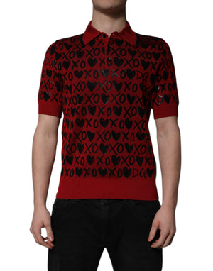 Dolce & Gabbana Rotes Baumwoll-Polo-Shirt mit Kragen von XOXO