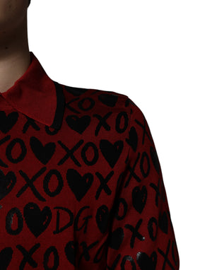 Dolce & Gabbana Rotes Baumwoll-Polo-Shirt mit Kragen von XOXO