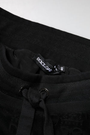 Dolce & Gabbana Schwarze Jogginghose mit All-Over DG-Logo-Print