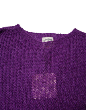 PINK MEMORIES Violetter Strickpullover mit langen Ärmeln und Rundhalsausschnitt