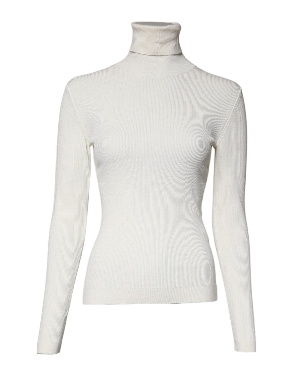 Dolce & Gabbana Cremefarbener Rollkragenpullover mit langen Ärmeln