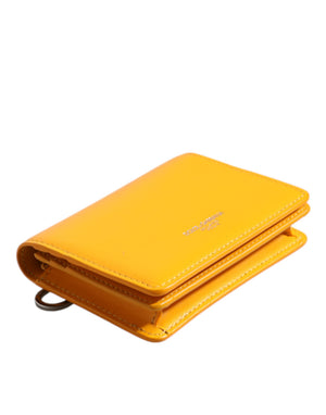 Dolce & Gabbana Gelbe Leder Bifold Card Holder Crossbody Tasche