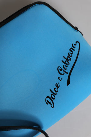 Dolce & Gabbana Blaue DG Logo Print Clutch Zip Borse Pouch Tasche