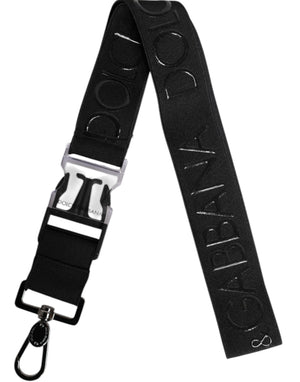 Dolce & Gabbana Schwarzer Stretch-Polyester-Schlüsselanhänger mit gummiertem DG-Logo