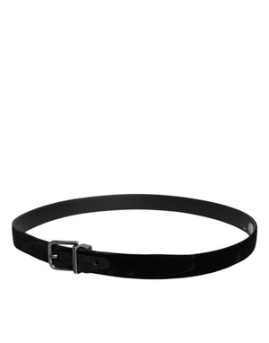 Dolce & Gabbana Schwarzer Leder Metallschnalle Klassischer Gürtel